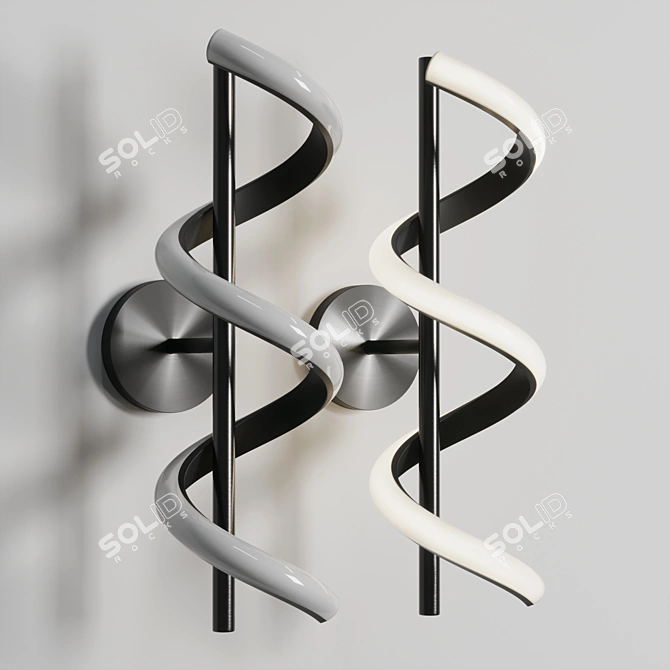 Spiral Wall Lamp Metal Acrylic 3D model image 4