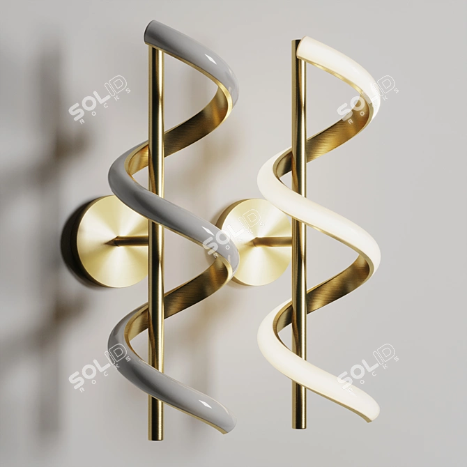 Spiral Wall Lamp Metal Acrylic 3D model image 6