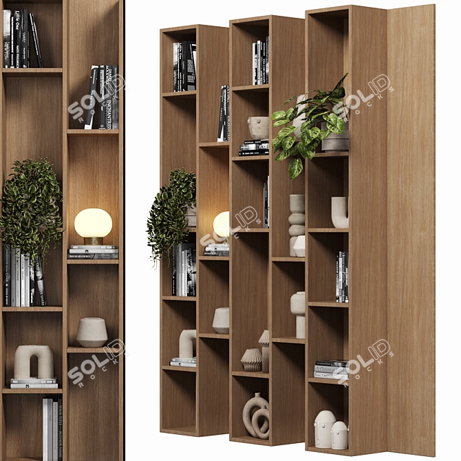 Modular Bookcase Cabinet Shelves 3D 3D model image 2