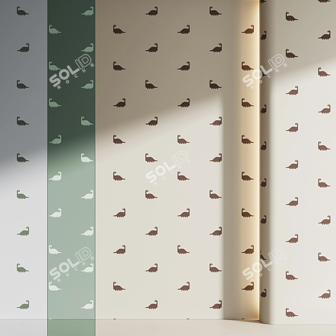 Dinosaur Pattern Wall Decor 3D model image 1