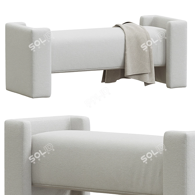 Elegant Wyller Bench for Home 3D model image 2