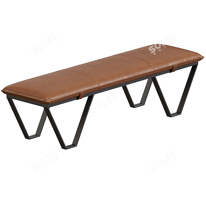 Elegant Vannoy Velvet Bench 3D model image 1