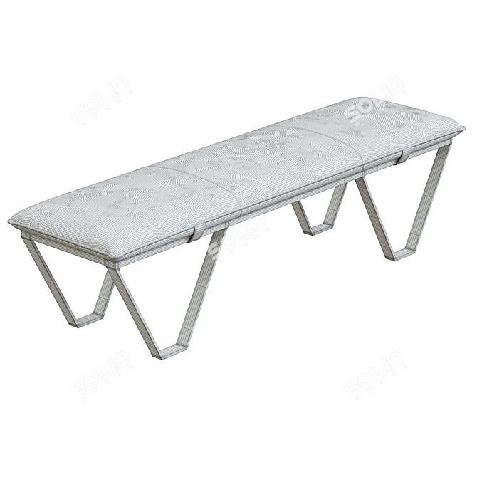 Elegant Vannoy Velvet Bench 3D model image 3