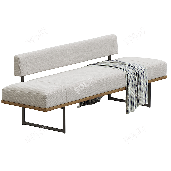 Modern Chic Tuck Bench 3D model image 1