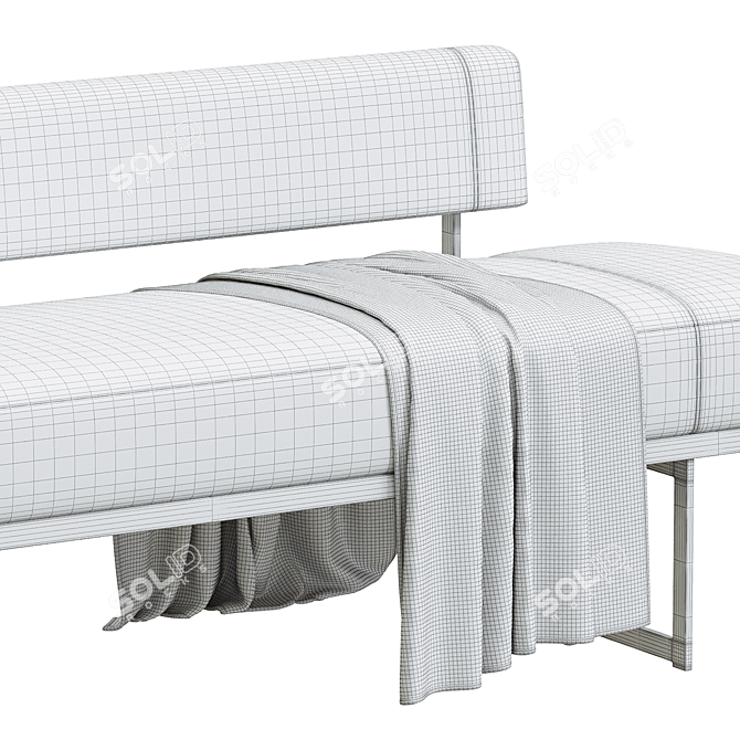 Modern Chic Tuck Bench 3D model image 3