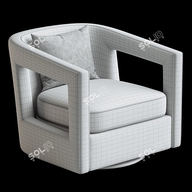 Elegant Hunter Green Swivel Chair 3D model image 4