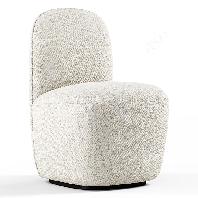 Seamless Textured Compact Dining Chair 3D model image 1