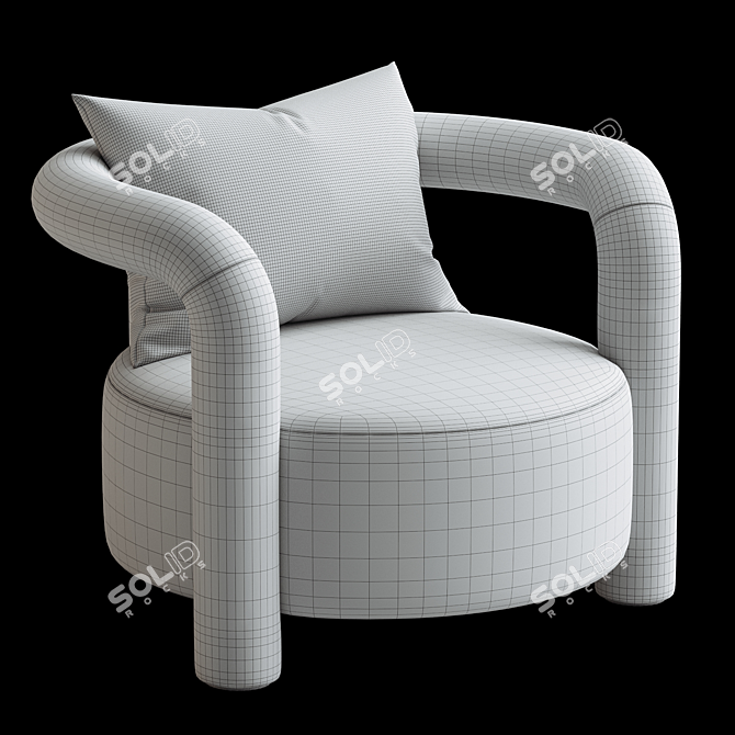 Sleek Marmont Accent Chair 3D model image 4