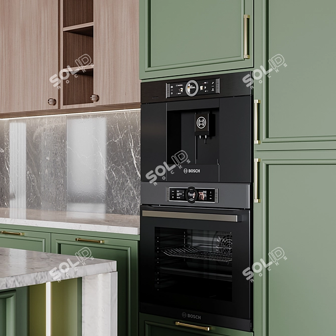 Transformable Neoclassic Kitchen Set 3D model image 4