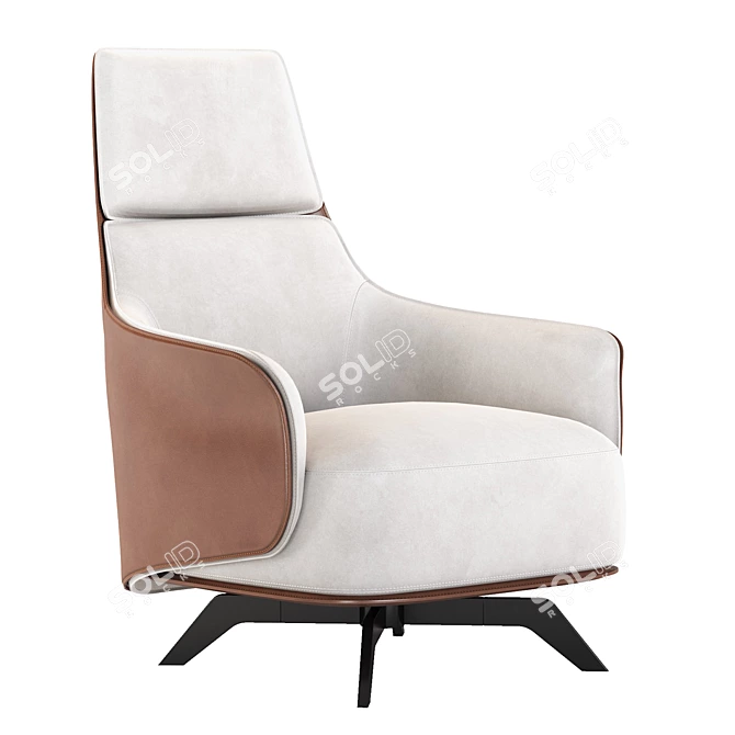 Ergonomic Contemporary KAORI Armchair 3D model image 2