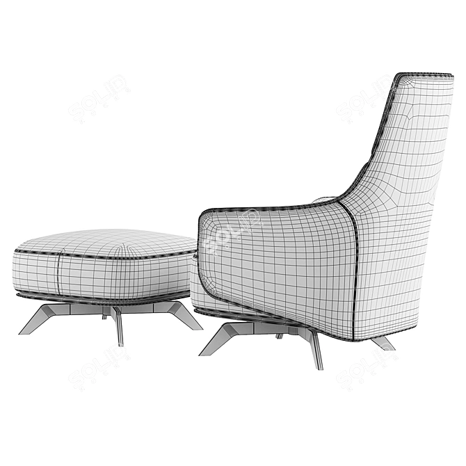 Ergonomic Contemporary KAORI Armchair 3D model image 6