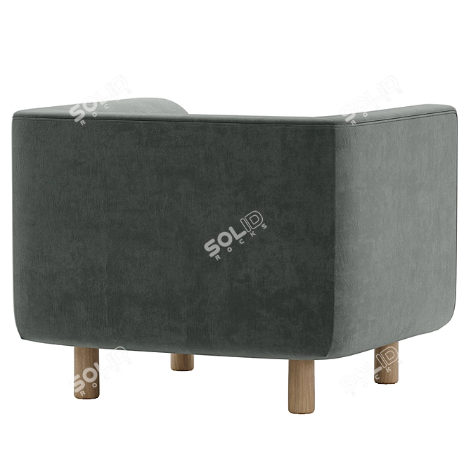 Veneto Velvet Accent Chair 3D model image 5