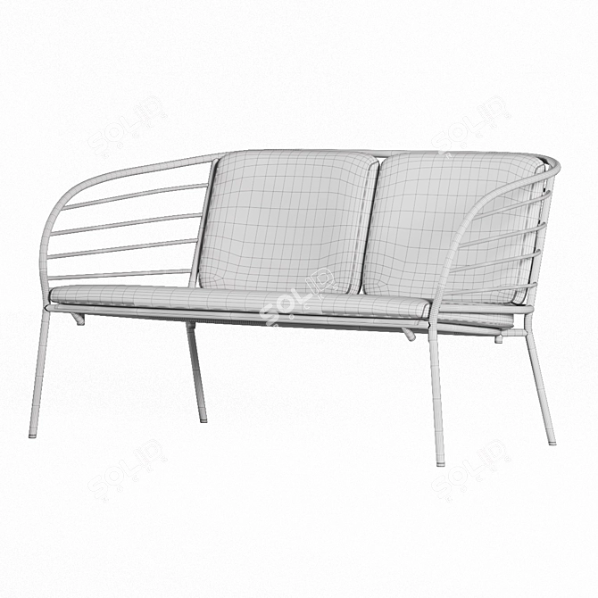 Modern Outdoor Lounge Sofa by BoConcept 3D model image 6