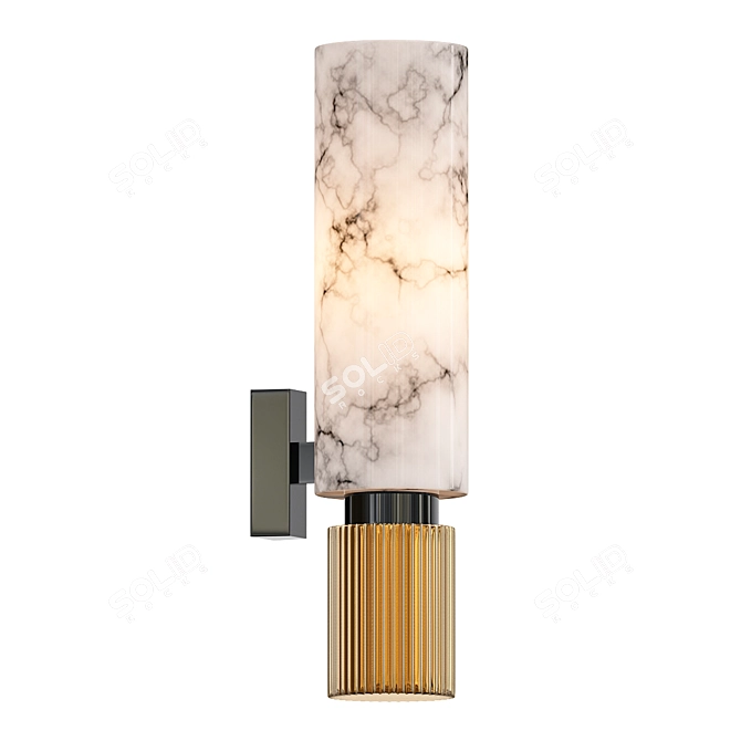 Elegant Santorini Marble Wall Lamp 3D model image 2