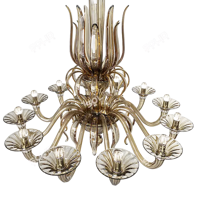 Elegant Murano Glass Chandelier 12 3D model image 2