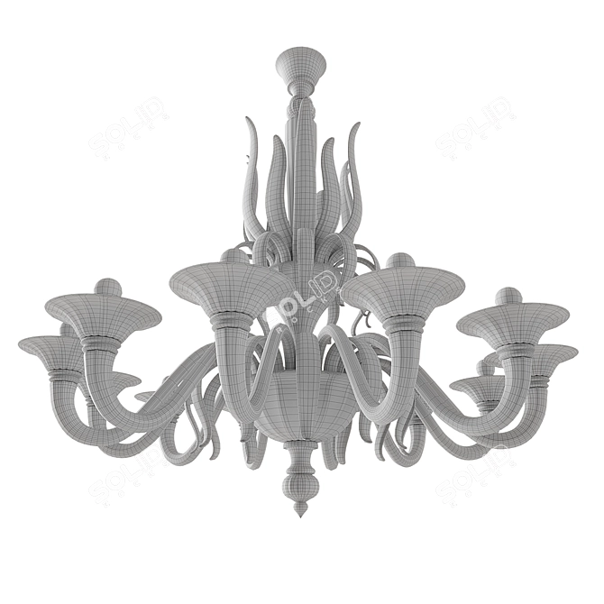 Elegant Murano Glass Chandelier 12 3D model image 5