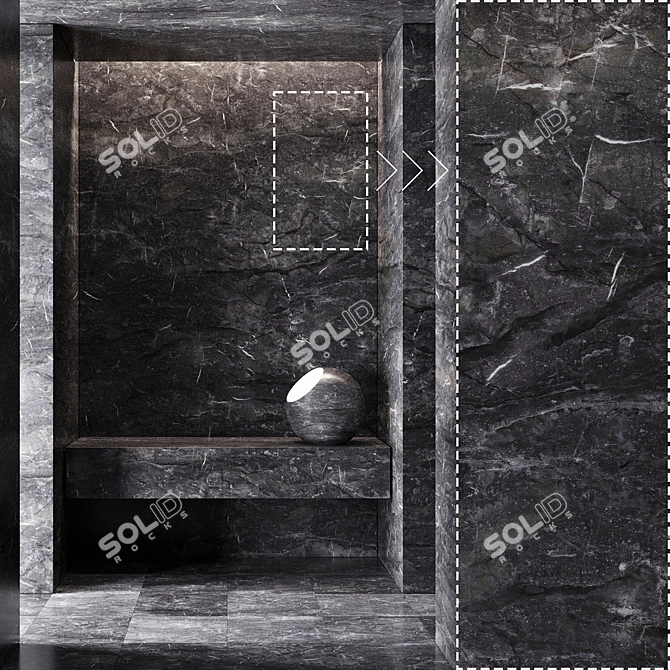 Corona Marble Stone Textures Kit 3D model image 1