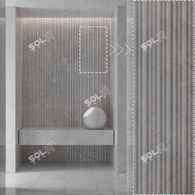 Luxury Marble Stone Panels Texture 3D model image 2