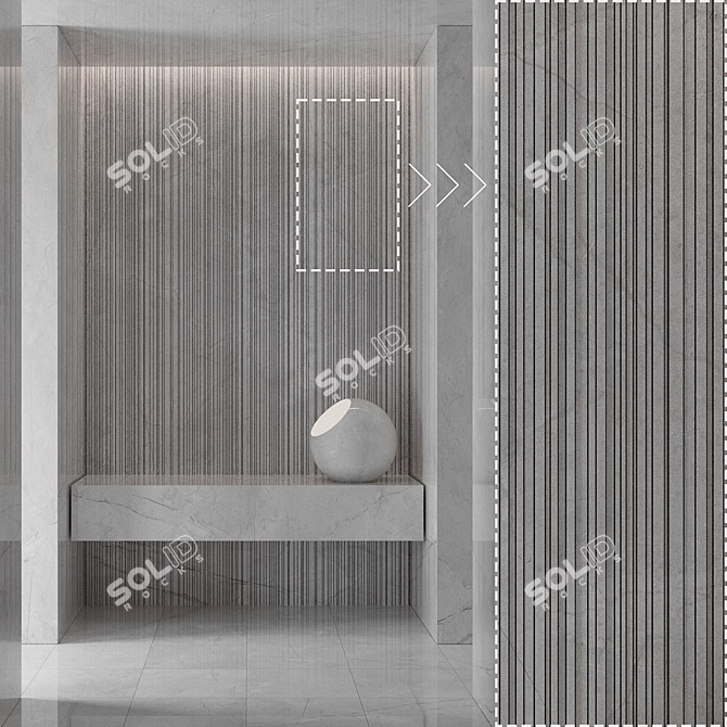 Luxury Marble Stone Panels Texture 3D model image 3