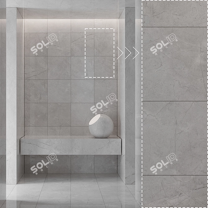 Luxury Marble Stone Panels Texture 3D model image 4