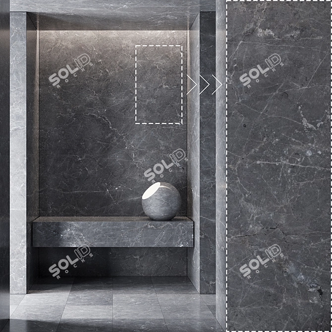 High-Detail Marble Stone Panels 3D model image 1