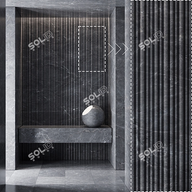 High-Detail Marble Stone Panels 3D model image 2