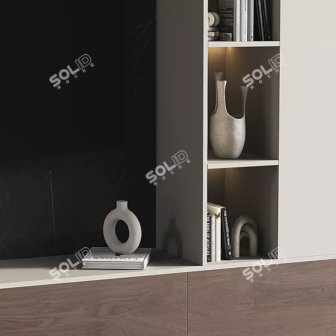 Modern TV Wall Set 3D 3D model image 3