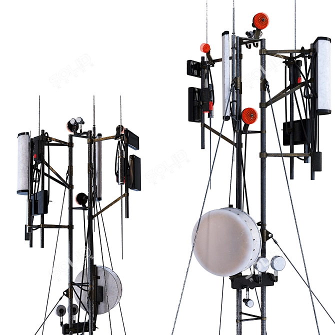 Versatile Communication Tower, 4K Texture 3D model image 1