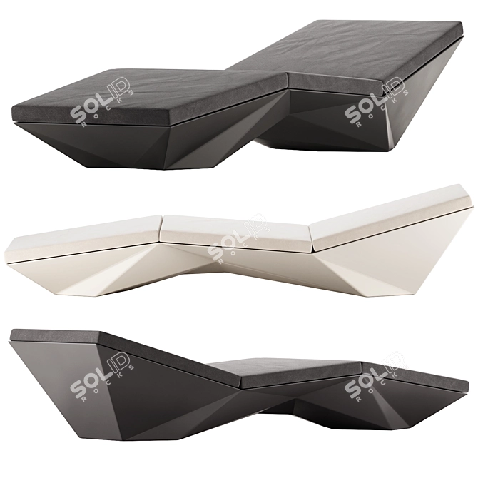 Contemporary FAZ Sun Lounge Chaise 3D model image 1