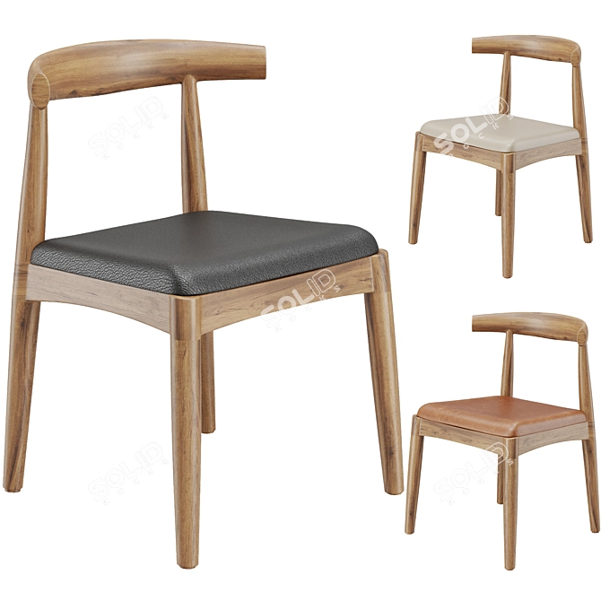 Natural Oak Elbow Chair 2016 3D model image 1