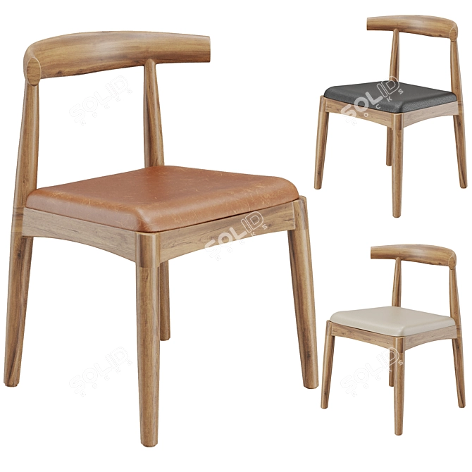 Natural Oak Elbow Chair 2016 3D model image 4