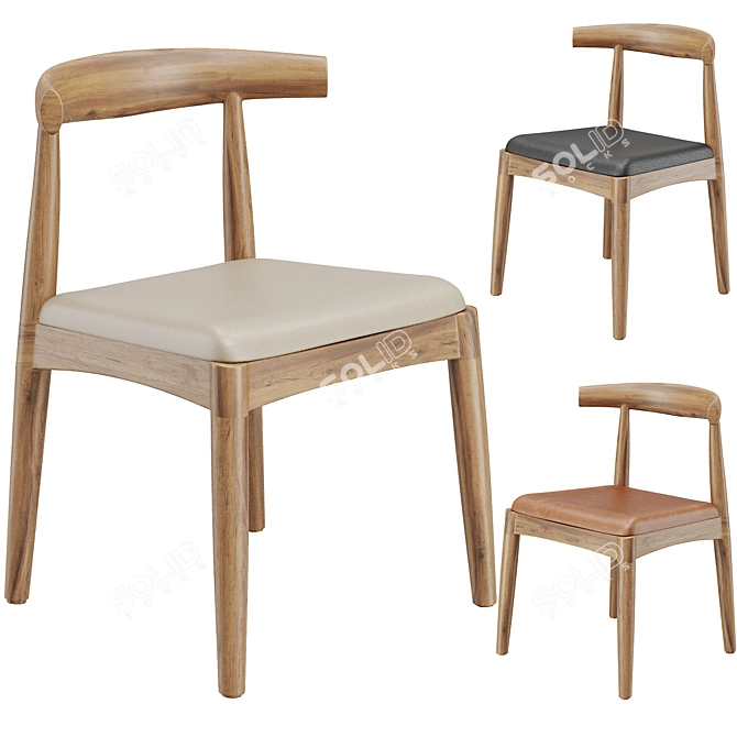 Natural Oak Elbow Chair 2016 3D model image 6