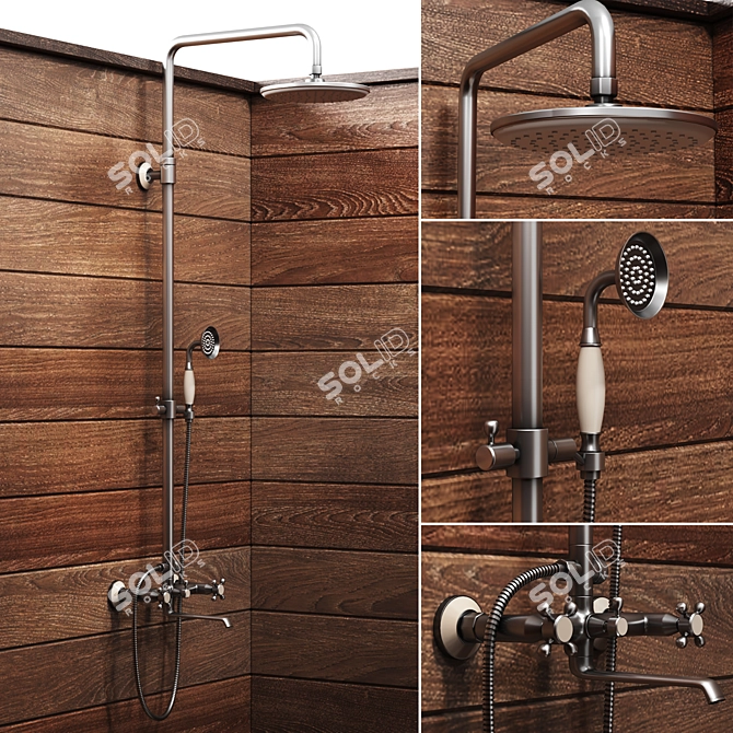 Foldable Outdoor Shower with Bench 3D model image 2