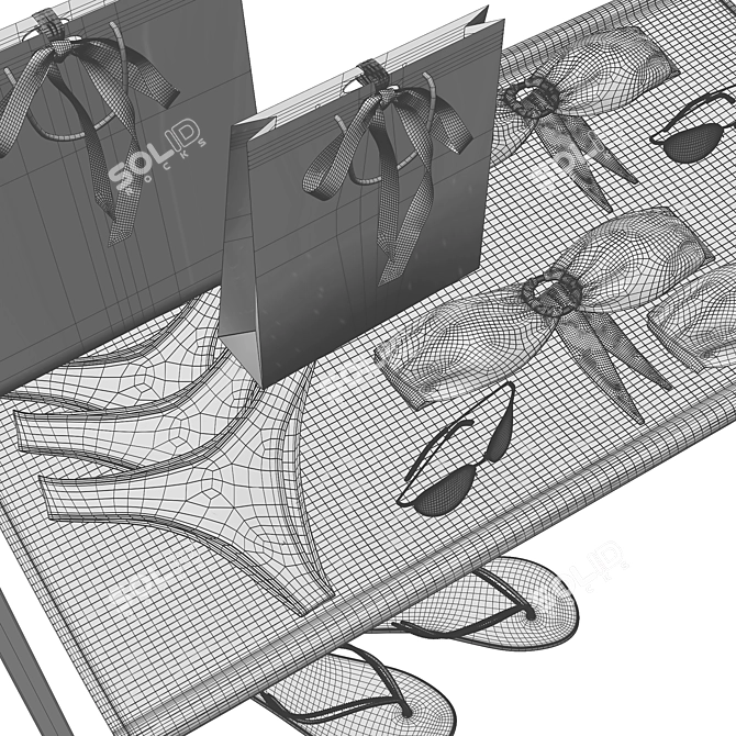 Beachwear & Accessories Set 003 3D model image 5