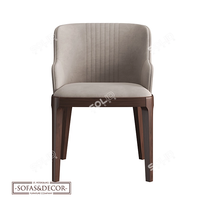 Customizable Eco-Leather Dining Chair 3D model image 3