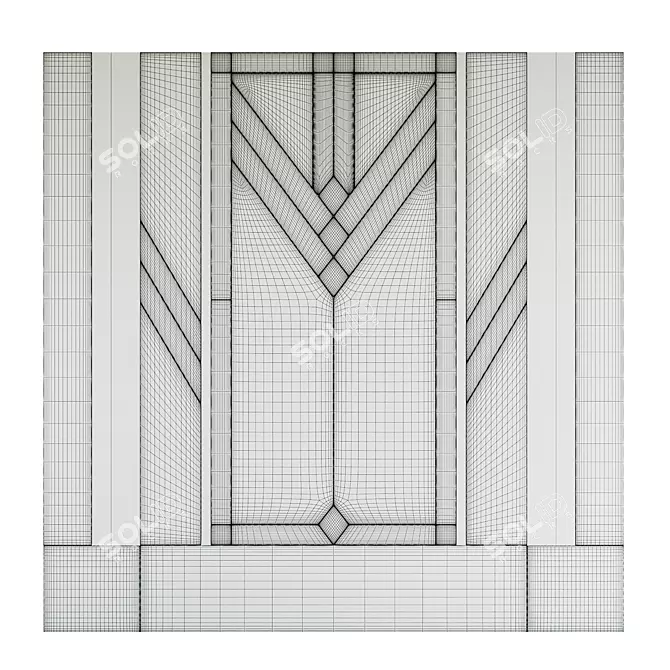 Soft Wall Panel 300cm Wood Mirror 3D model image 3