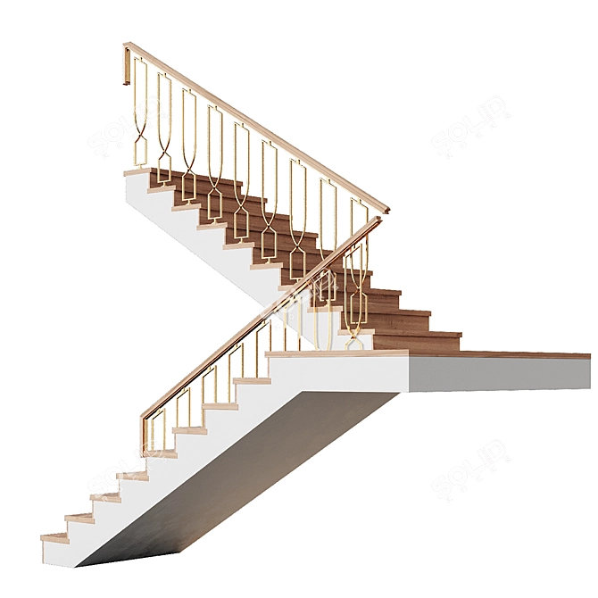 Modern Staircase 20: Obj Export 3D model image 4