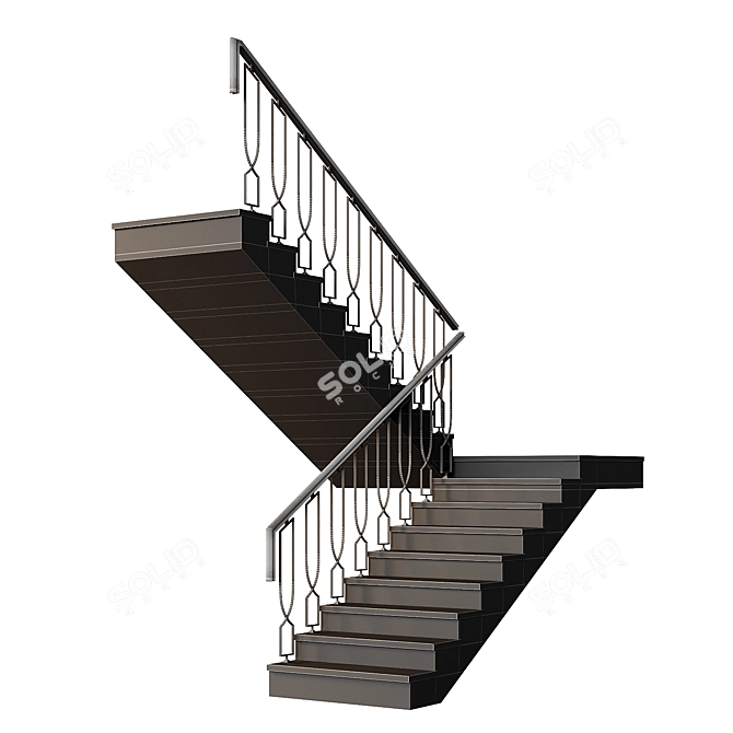 Modern Staircase 20: Obj Export 3D model image 5