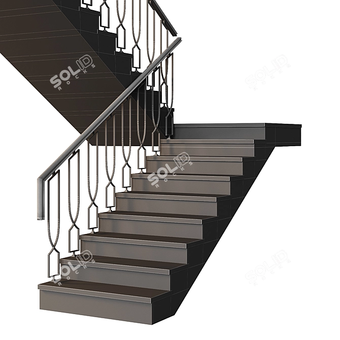 Modern Staircase 20: Obj Export 3D model image 6