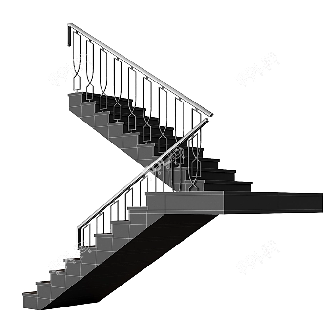 Modern Staircase 20: Obj Export 3D model image 1