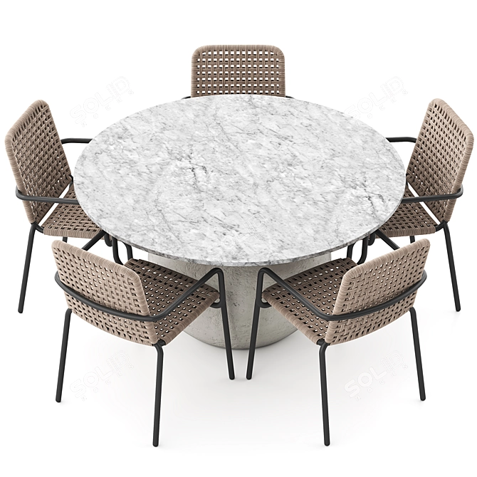 Gervasoni Outdoor Dining Set Navone Design 3D model image 11