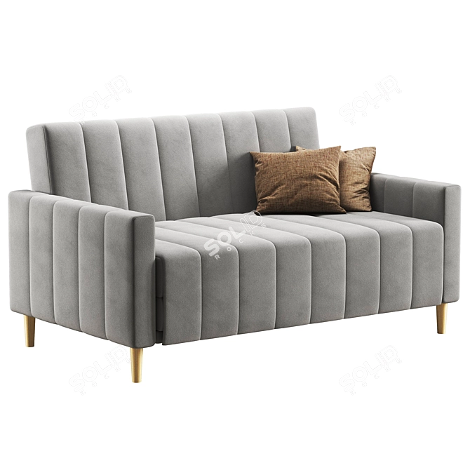 Mini Mare Velvet Sofa Silver 3D model image 1