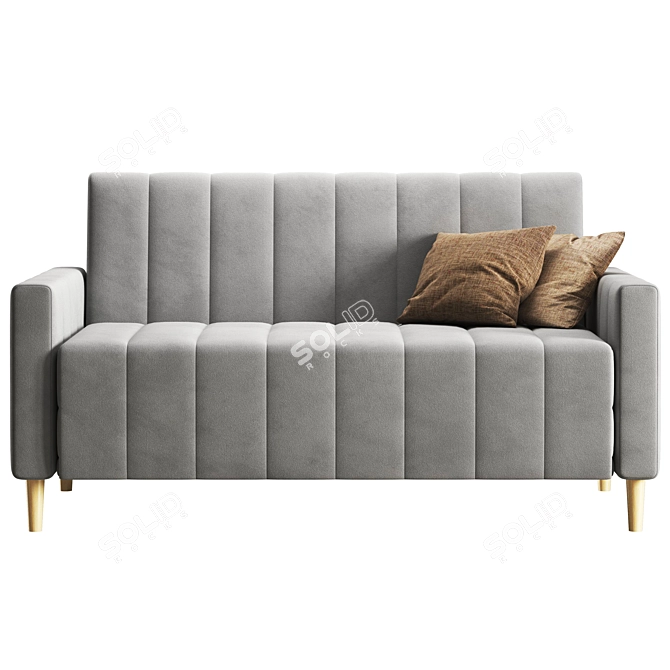 Mini Mare Velvet Sofa Silver 3D model image 2