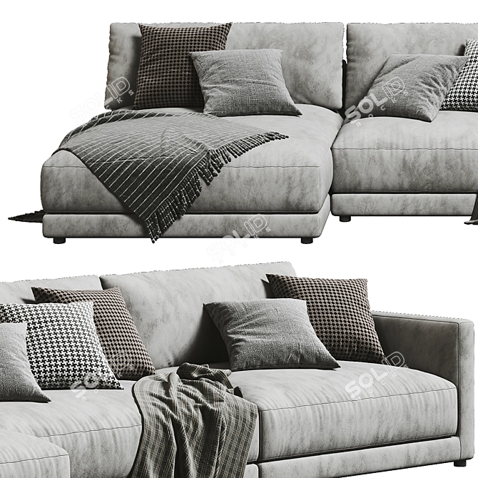 Elegant Katarina Chaise Longue 02 3D model image 4