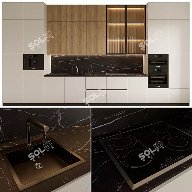 Modern Kitchen 3D Model 21 3D model image 1