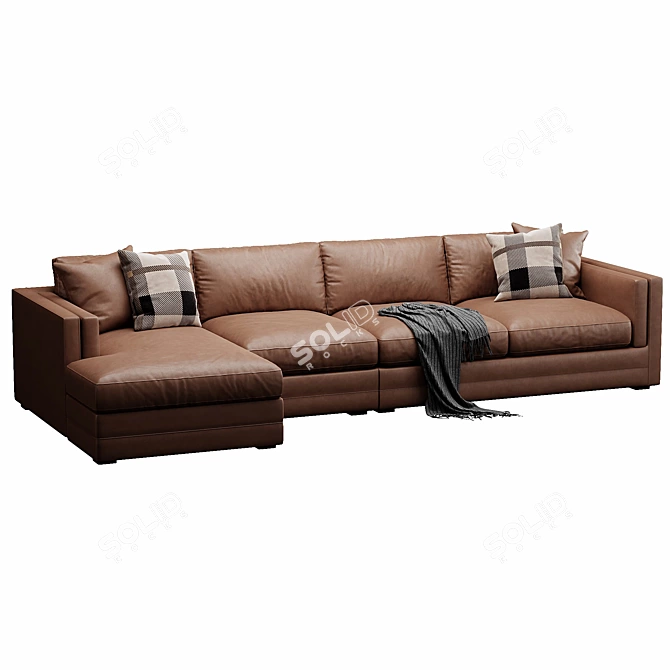 Lakeview 3-Piece Sectional Chaise Sofa 3D model image 2