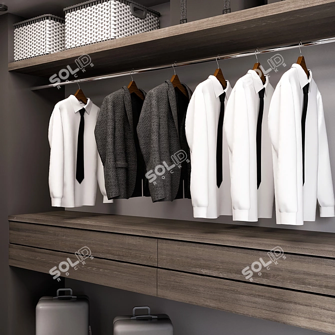 Modern Wood Wardrobe Design 3D model image 3