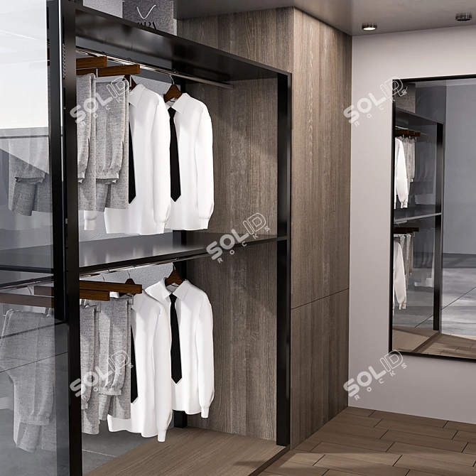 Modern Wood Wardrobe Design 3D model image 4