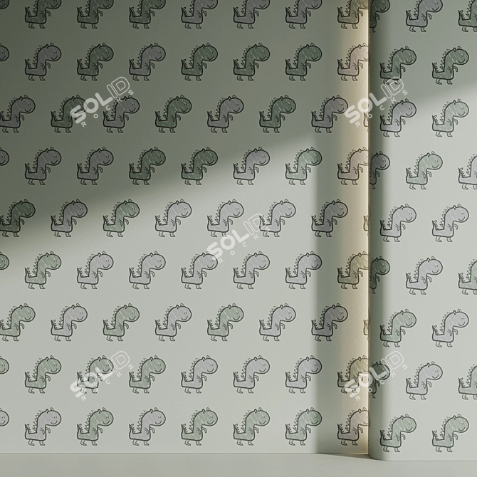 Dinosaur Pattern Wallpaper 4K 3D model image 5