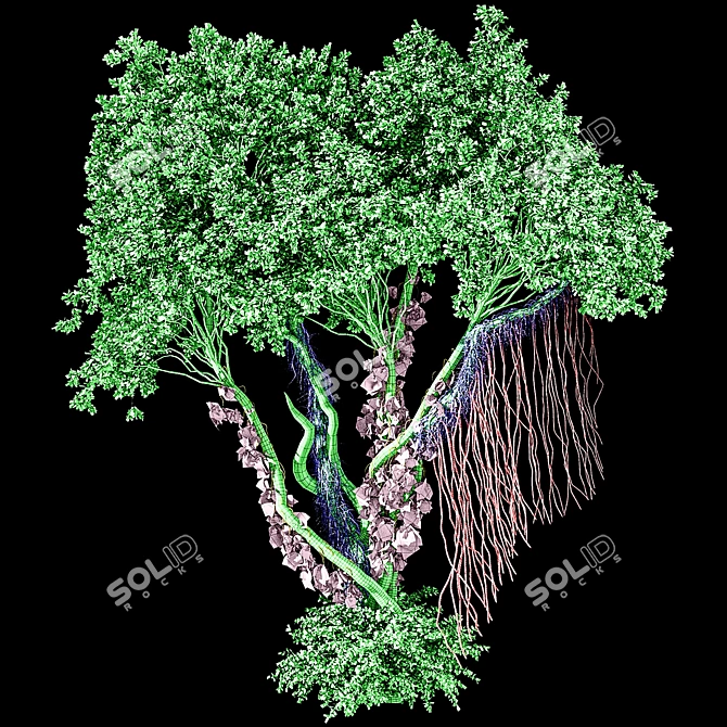 Jungle Tree & Ivy Plants Kit 3D model image 6